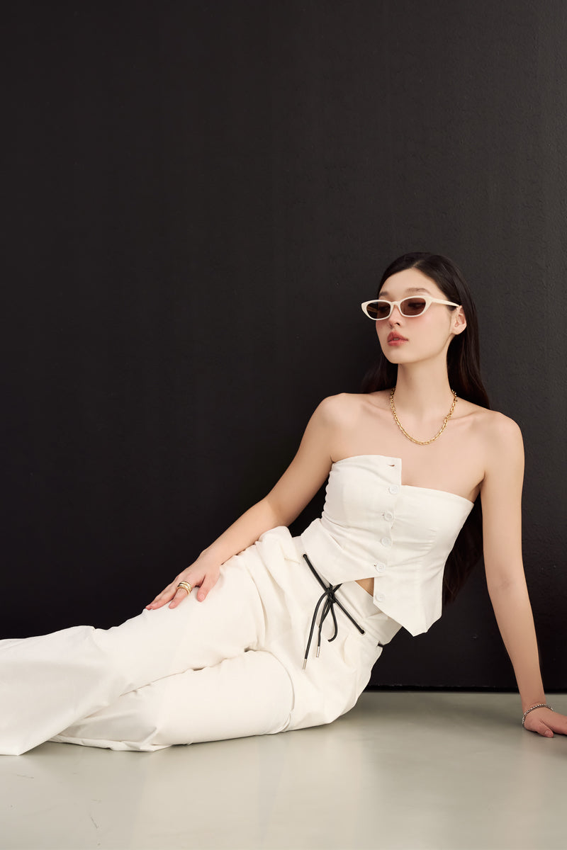 MUTUAL 2-WAY BUTTON TOP (WHITE)