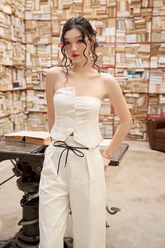 MUTUAL 2-WAY BUTTON TOP (WHITE)