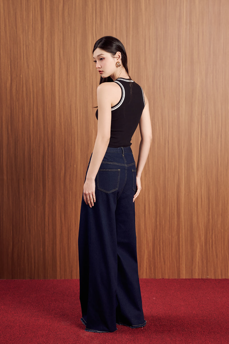 ICONIC WIDE-LEG JEANS (DARK DENIM)