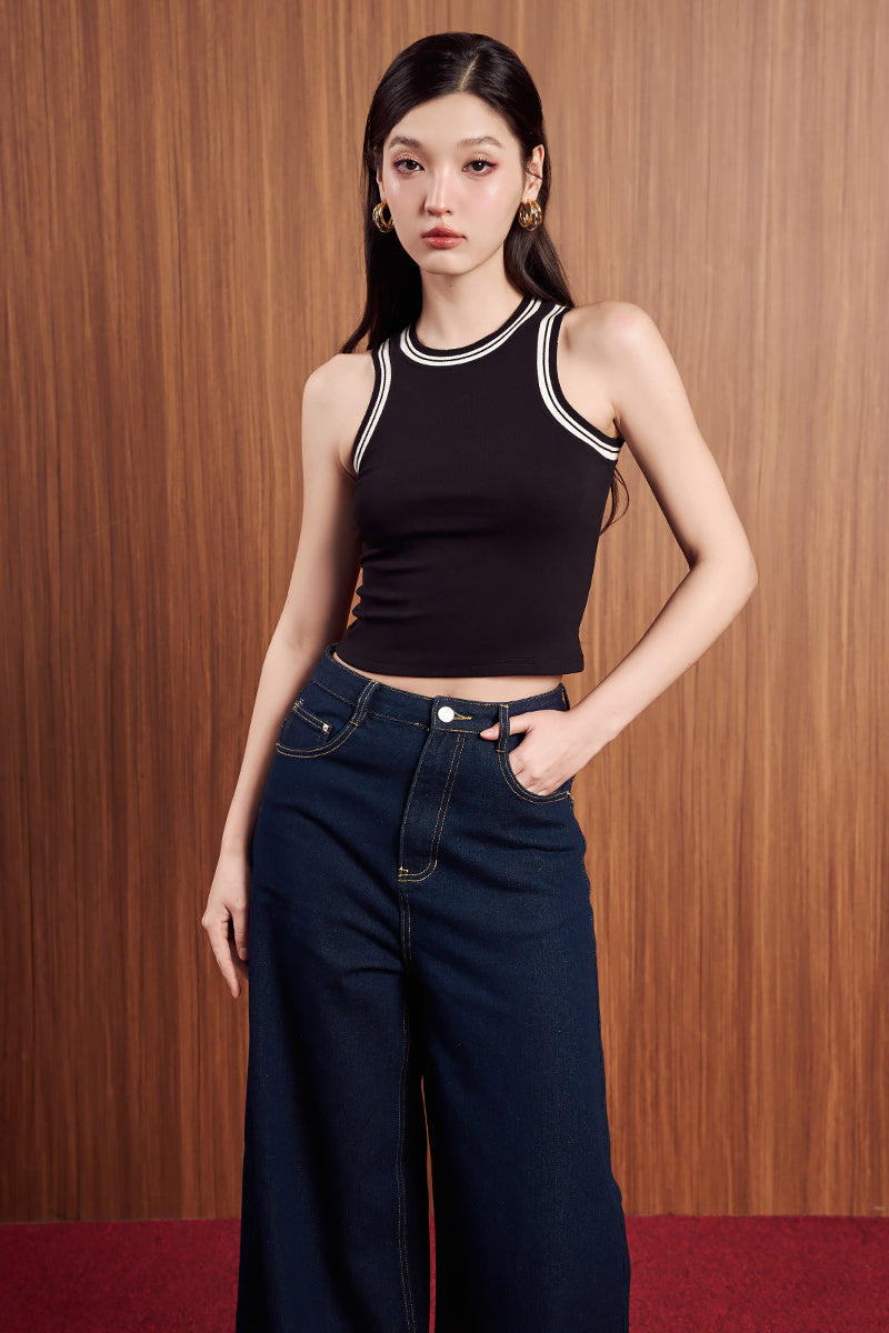 ICONIC WIDE-LEG JEANS (DARK DENIM)
