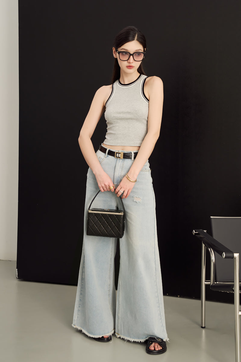 ICONIC WIDE-LEG JEANS (ANTIQUE BLUE DENIM)