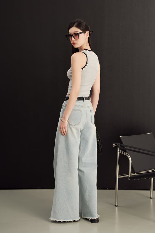 ICONIC WIDE-LEG JEANS (ANTIQUE BLUE DENIM)