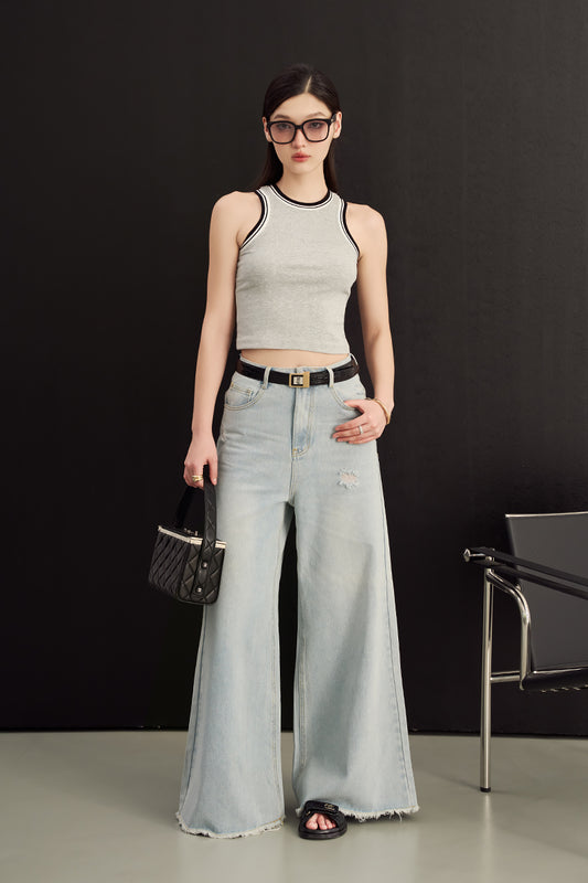 KEEPER STRIPE TOP (GREY)