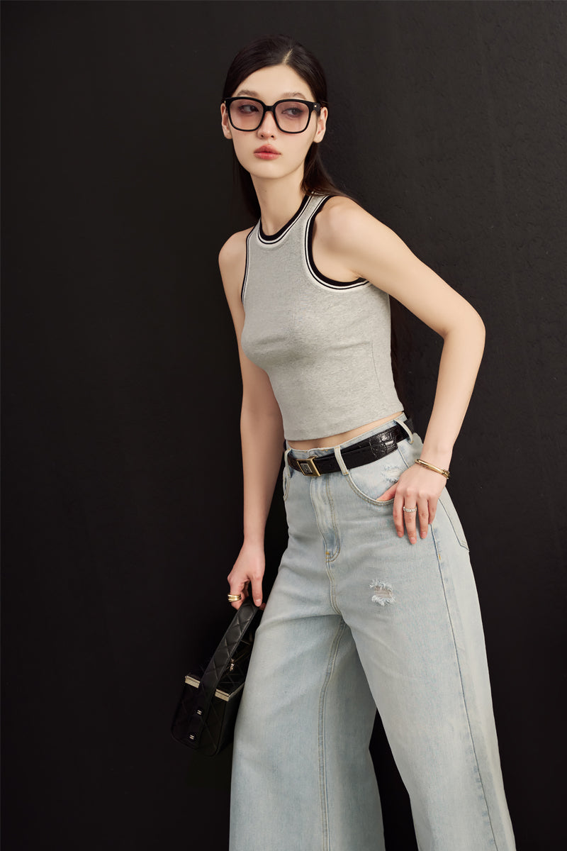 ICONIC WIDE-LEG JEANS (ANTIQUE BLUE DENIM)