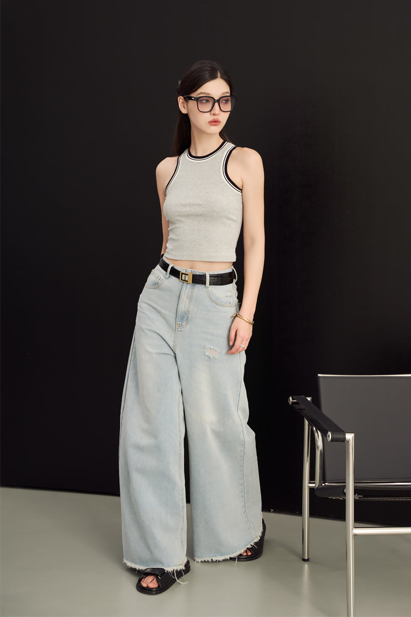 ICONIC WIDE-LEG JEANS (ANTIQUE BLUE DENIM)