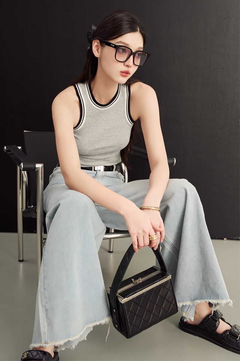 ICONIC WIDE-LEG JEANS (ANTIQUE BLUE DENIM)