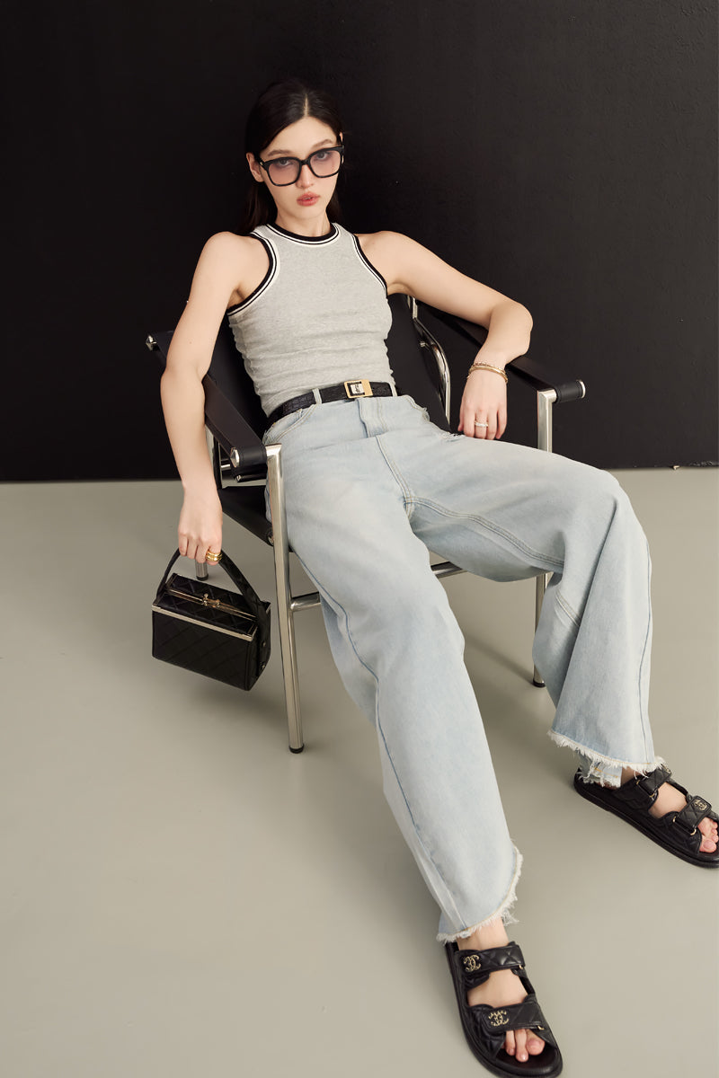 ICONIC WIDE-LEG JEANS (ANTIQUE BLUE DENIM)