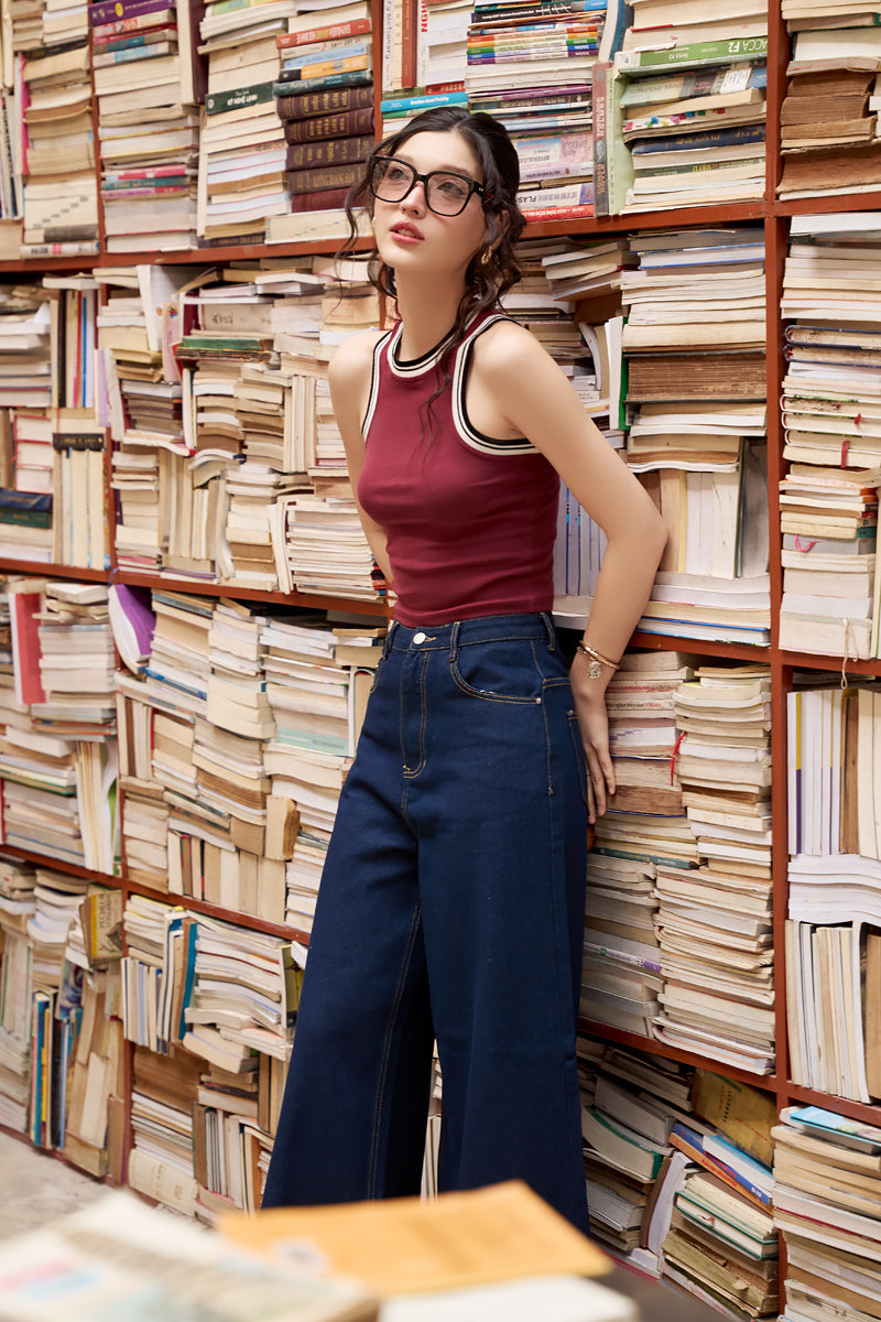 ICONIC WIDE-LEG JEANS (DARK DENIM)