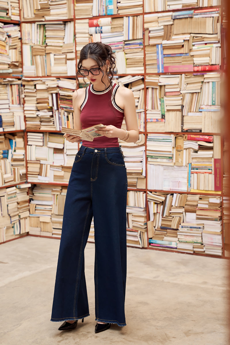 ICONIC WIDE-LEG JEANS (DARK DENIM)