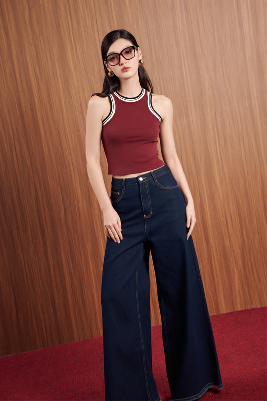 ICONIC WIDE-LEG JEANS (DARK DENIM)