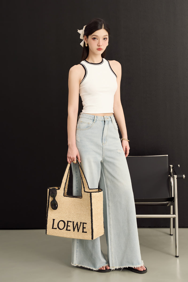 ICONIC WIDE-LEG JEANS (ANTIQUE BLUE DENIM)