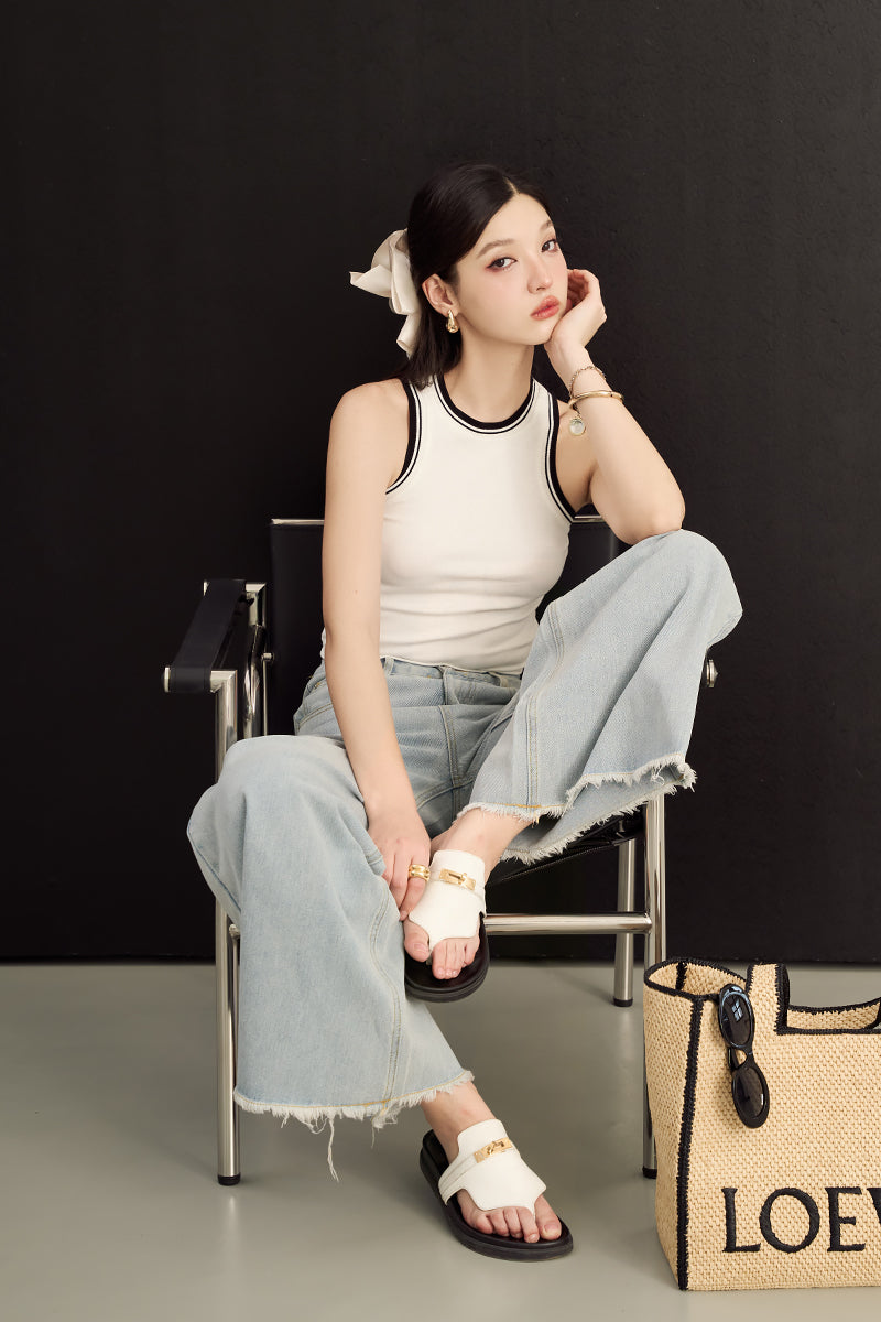 ICONIC WIDE-LEG JEANS (ANTIQUE BLUE DENIM)