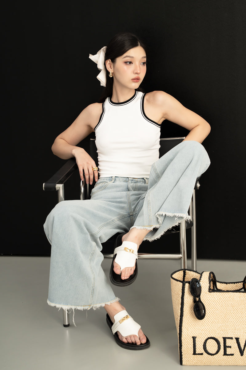 ICONIC WIDE-LEG JEANS (ANTIQUE BLUE DENIM)