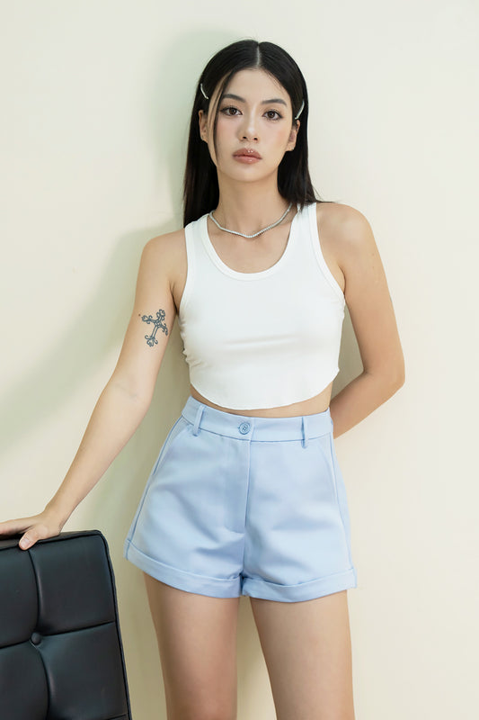 MANON SATIN SHORTS (SPINDLE BLUE)