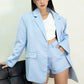 MANON SATIN BLAZER (SPINDLE BLUE)