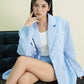 MANON SATIN BLAZER (SPINDLE BLUE)