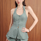 HIGH KEY BIG POCKET SHORTS (SAGE GREEN STRIPE)