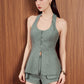 HIGH KEY BIG POCKET SHORTS (SAGE GREEN STRIPE)