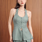 HIGH KEY BIG POCKET SHORTS (SAGE GREEN STRIPE)