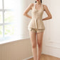 HIGH KEY HALTER TOP (SAND STRIPE)(BACKORDER)