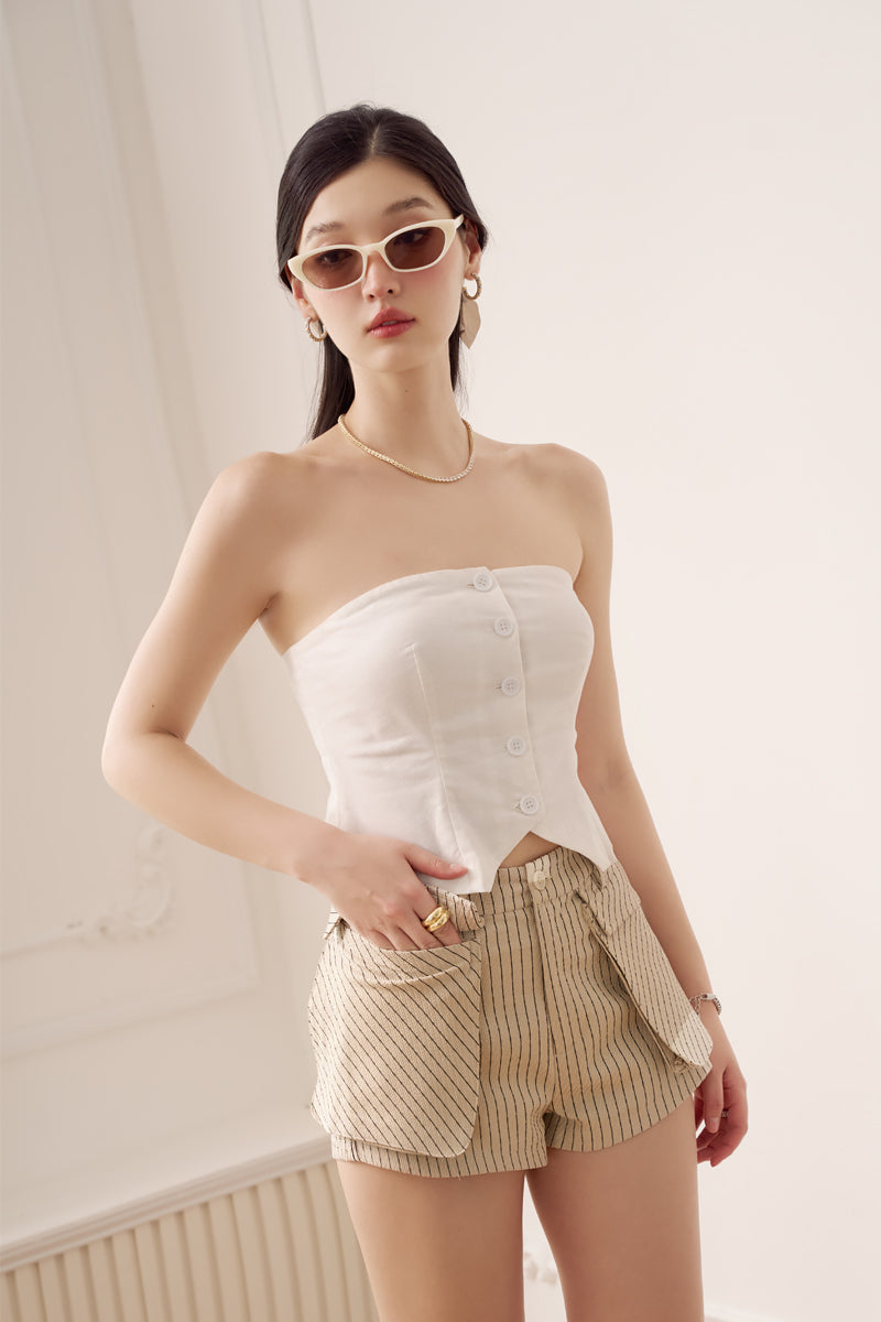 HIGH KEY BIG POCKET SHORTS (SAND STRIPE)(BACKORDER)