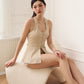 HIGH KEY HALTER TOP (SAND STRIPE)(BACKORDER)