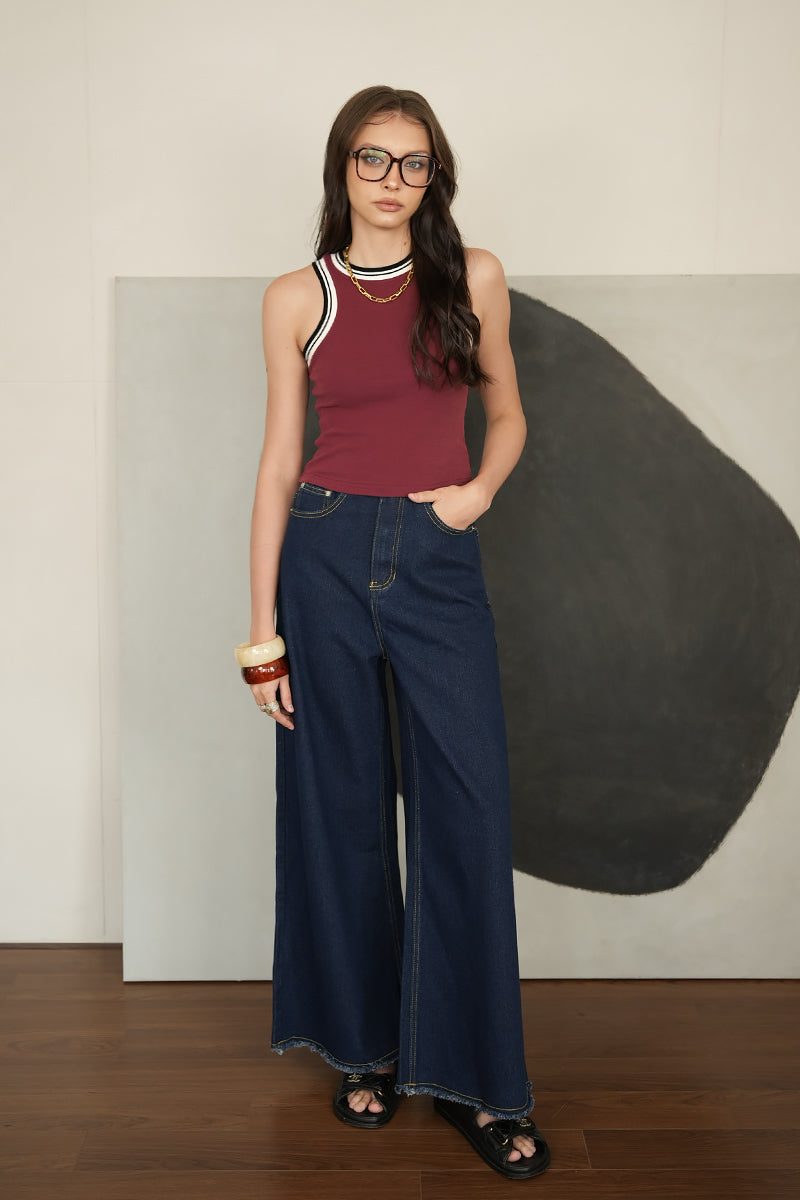 ICONIC WIDE-LEG JEANS (DARK DENIM)