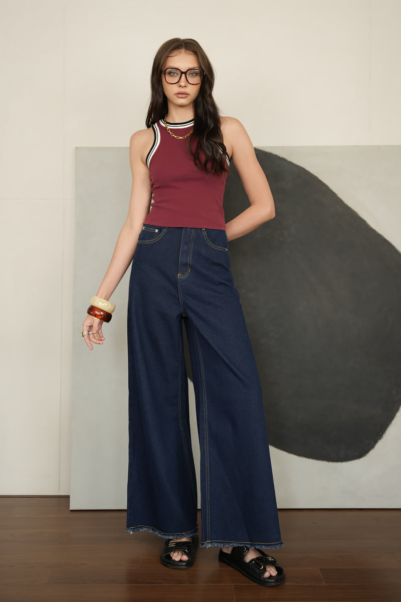 ICONIC WIDE-LEG JEANS (DARK DENIM)