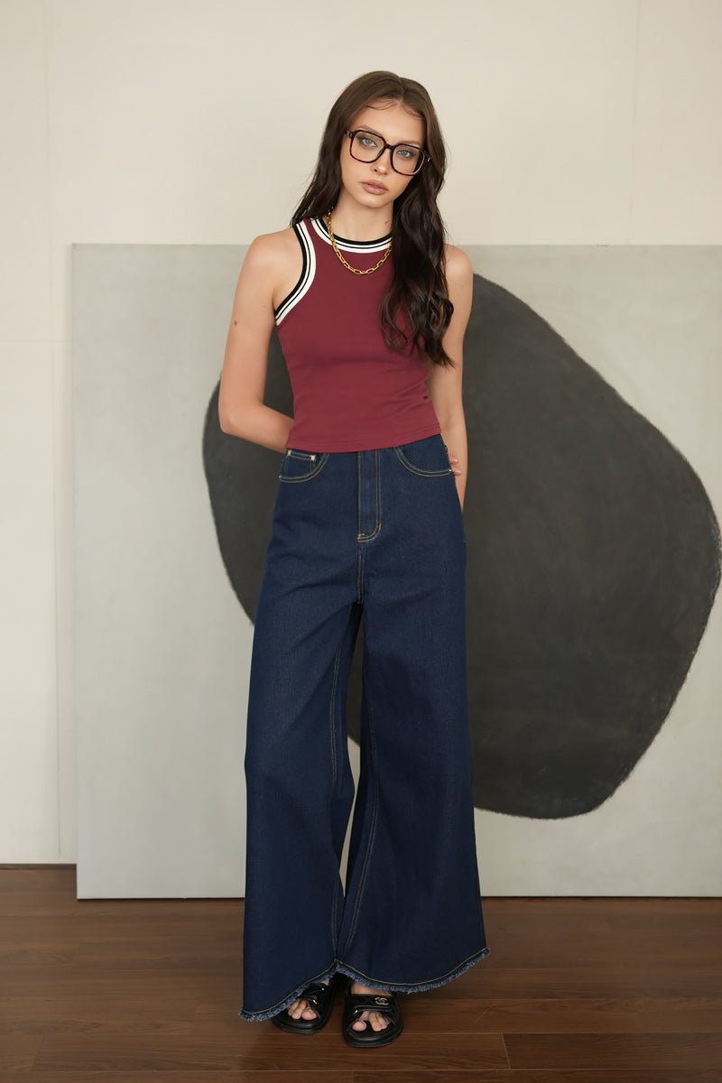 ICONIC WIDE-LEG JEANS (DARK DENIM)