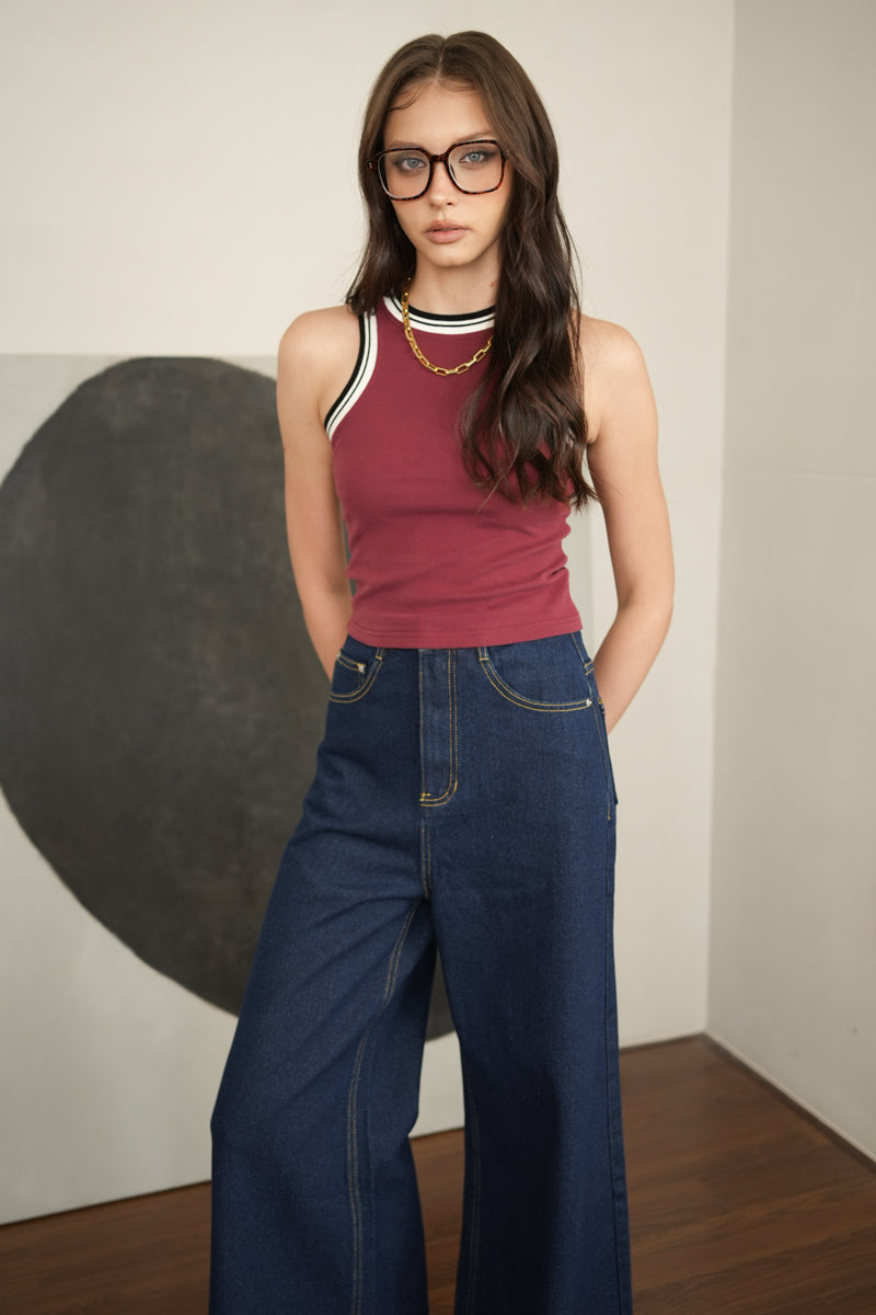 ICONIC WIDE-LEG JEANS (DARK DENIM)