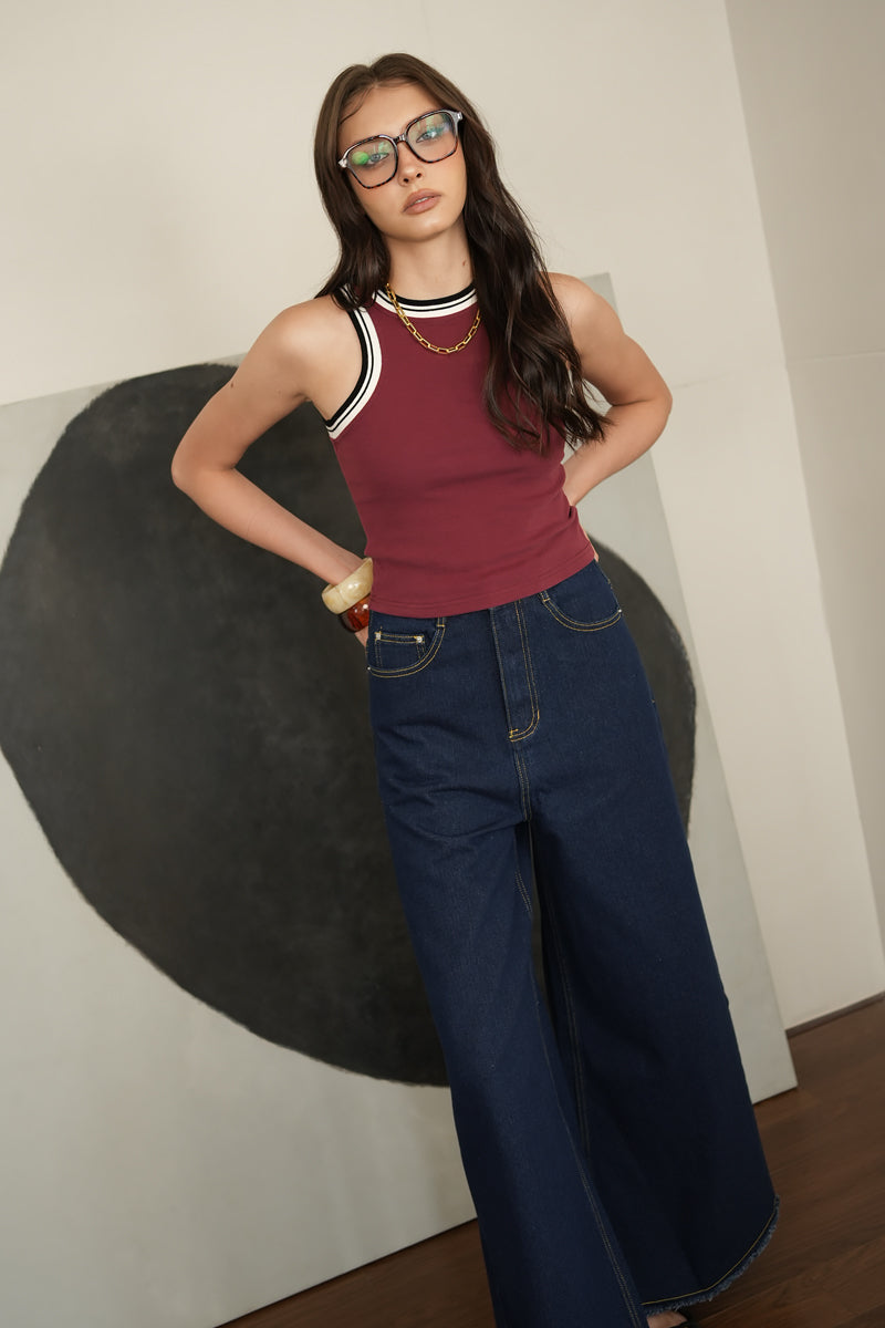 ICONIC WIDE-LEG JEANS (DARK DENIM)