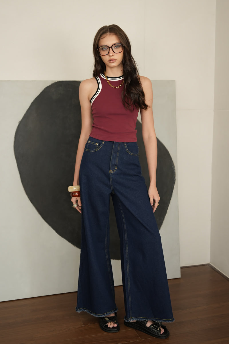 ICONIC WIDE-LEG JEANS (DARK DENIM)
