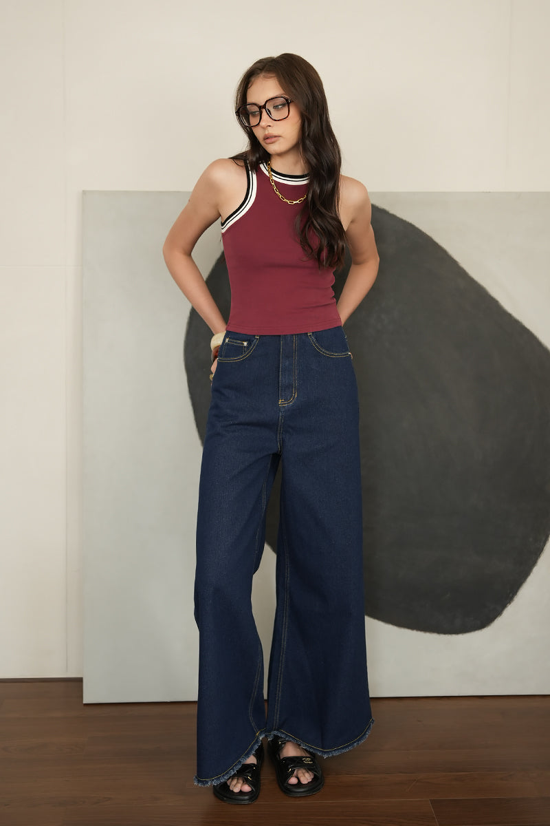 ICONIC WIDE-LEG JEANS (DARK DENIM)