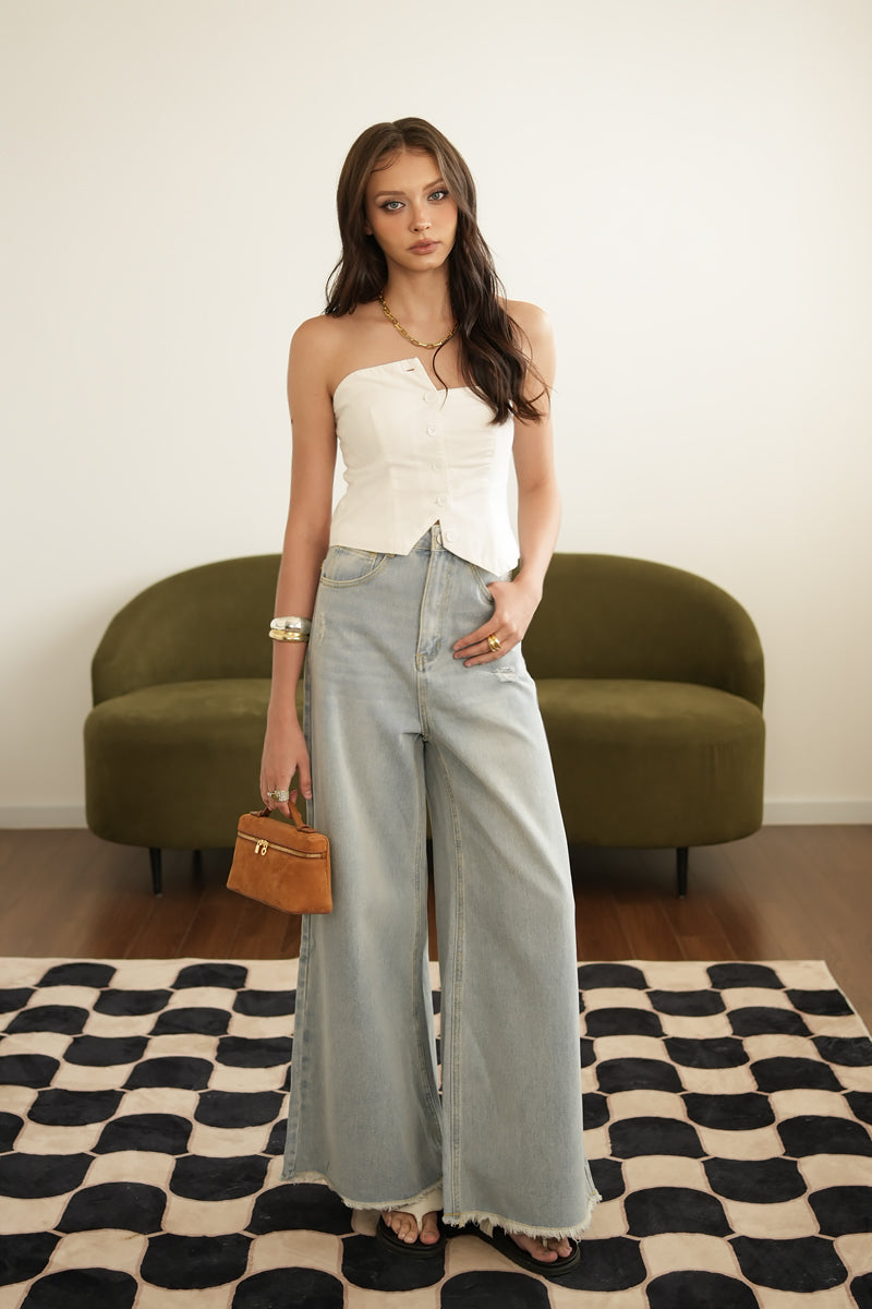 ICONIC WIDE-LEG JEANS (ANTIQUE BLUE DENIM)