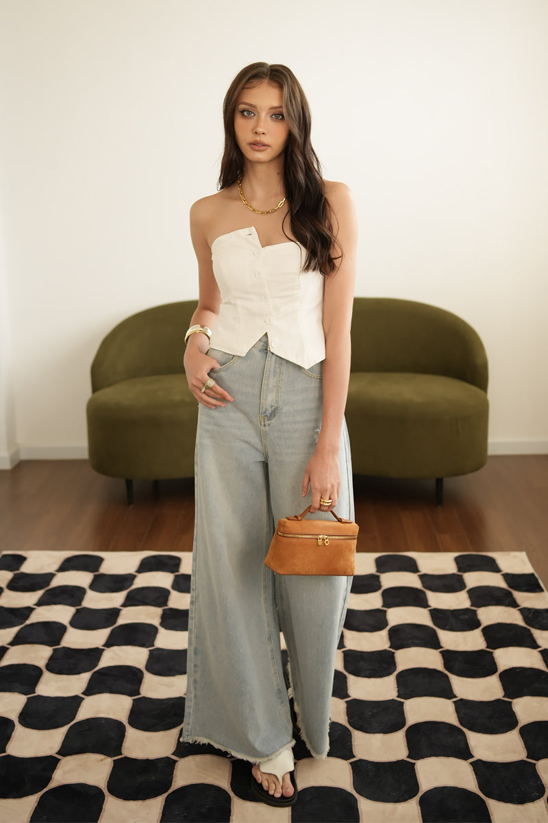 ICONIC WIDE-LEG JEANS (ANTIQUE BLUE DENIM)