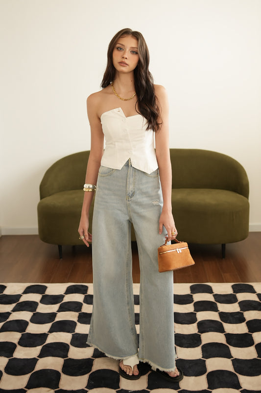 ICONIC WIDE-LEG JEANS (ANTIQUE BLUE DENIM)