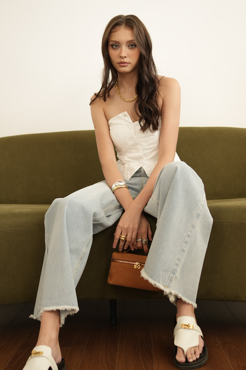 ICONIC WIDE-LEG JEANS (ANTIQUE BLUE DENIM)