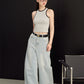 ICONIC WIDE-LEG JEANS (ANTIQUE BLUE DENIM)