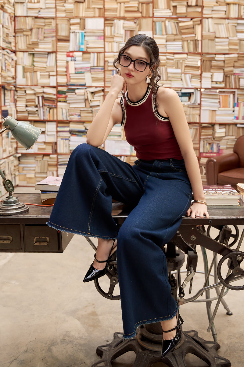 ICONIC WIDE-LEG JEANS (DARK DENIM)
