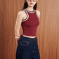 KEEPER STRIPE TOP (BURGUNDY)