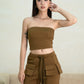 [BACKORDER] OFF-DUTY TUBE TOP (OLIVE BROWN)